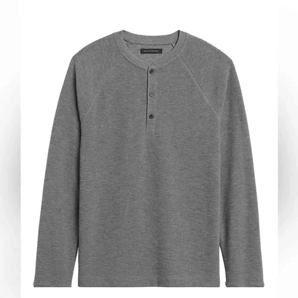 Banana Republic Henley Men’s‎ Longsleeve Grey Top XL Nwt